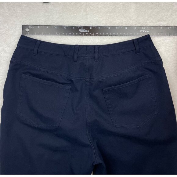 ST. JOHN SPORT Pants Women's 8 Navy Straight Leg 5 pocket with Gold Accents - Picture 6 of 10